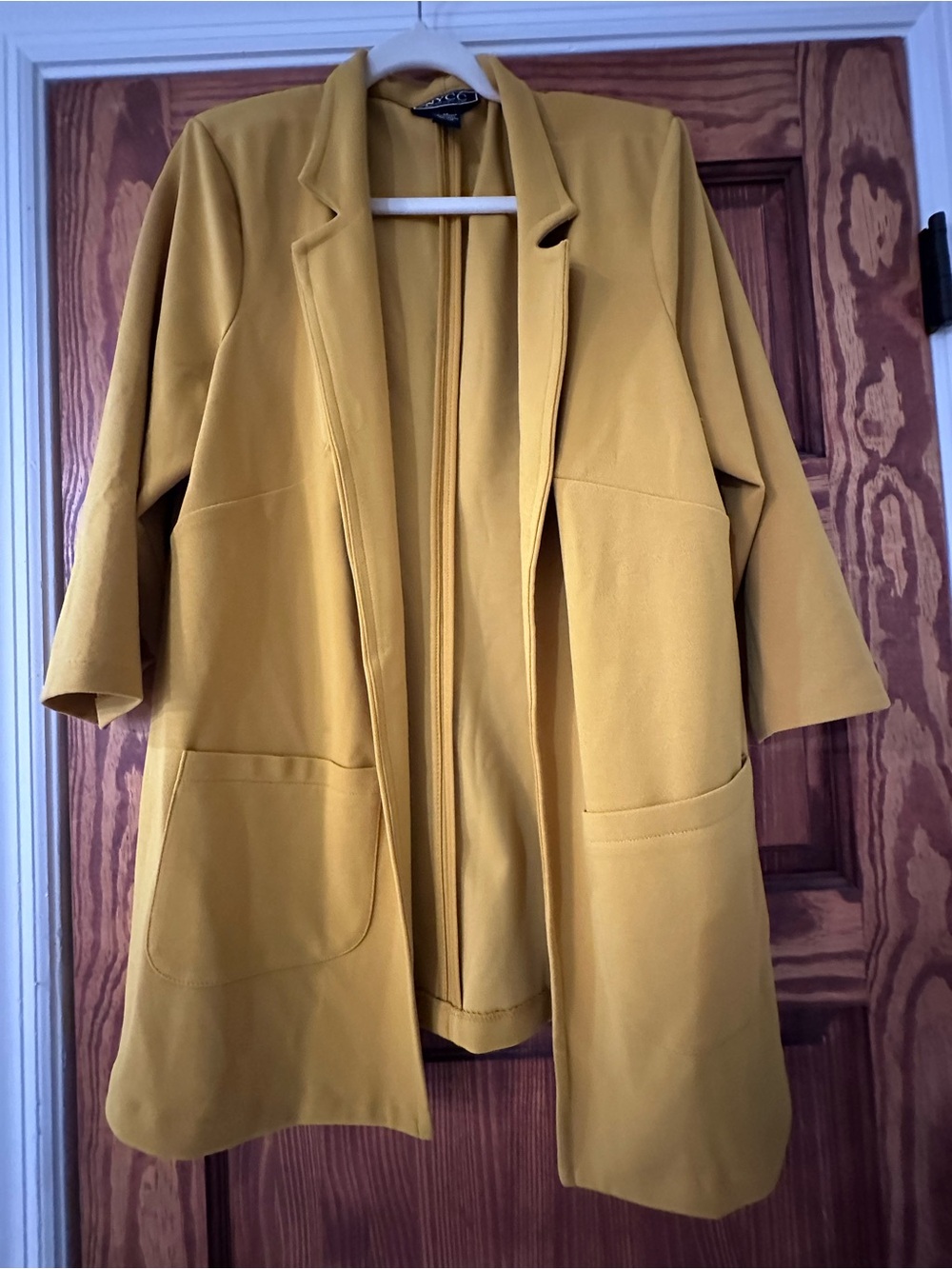 NYCC Mustard Yellow Open-Front Longline Blazer